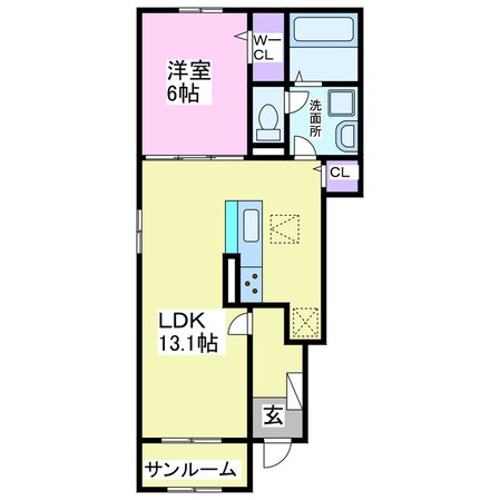 サンヴェール大芝Ⅲ　Bの物件間取画像